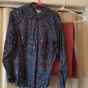 Talbots shirt and pants set